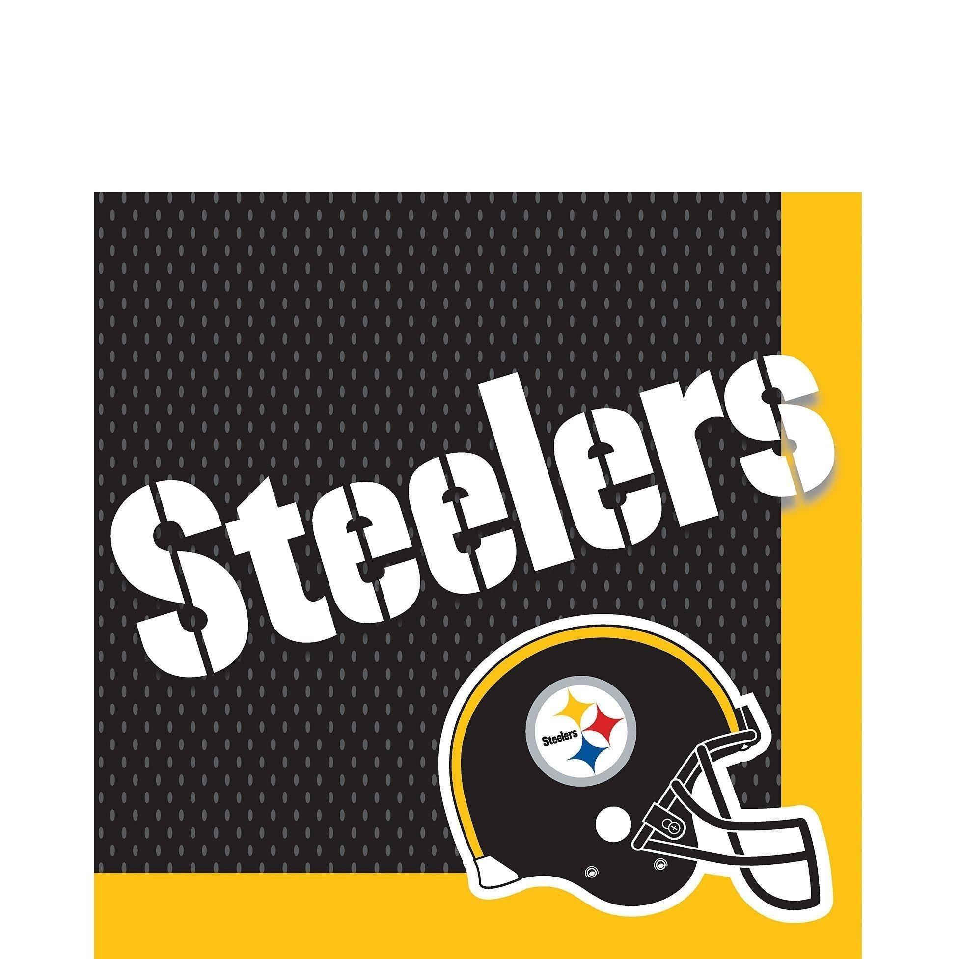 Pittsburgh Steelers Party Supplies Pack for 18 Guests - Kit Includes Plates, Napkins, Table Cover, Cups, Cutlery, Serving Bowl, Banner Decoration & Centerpiece